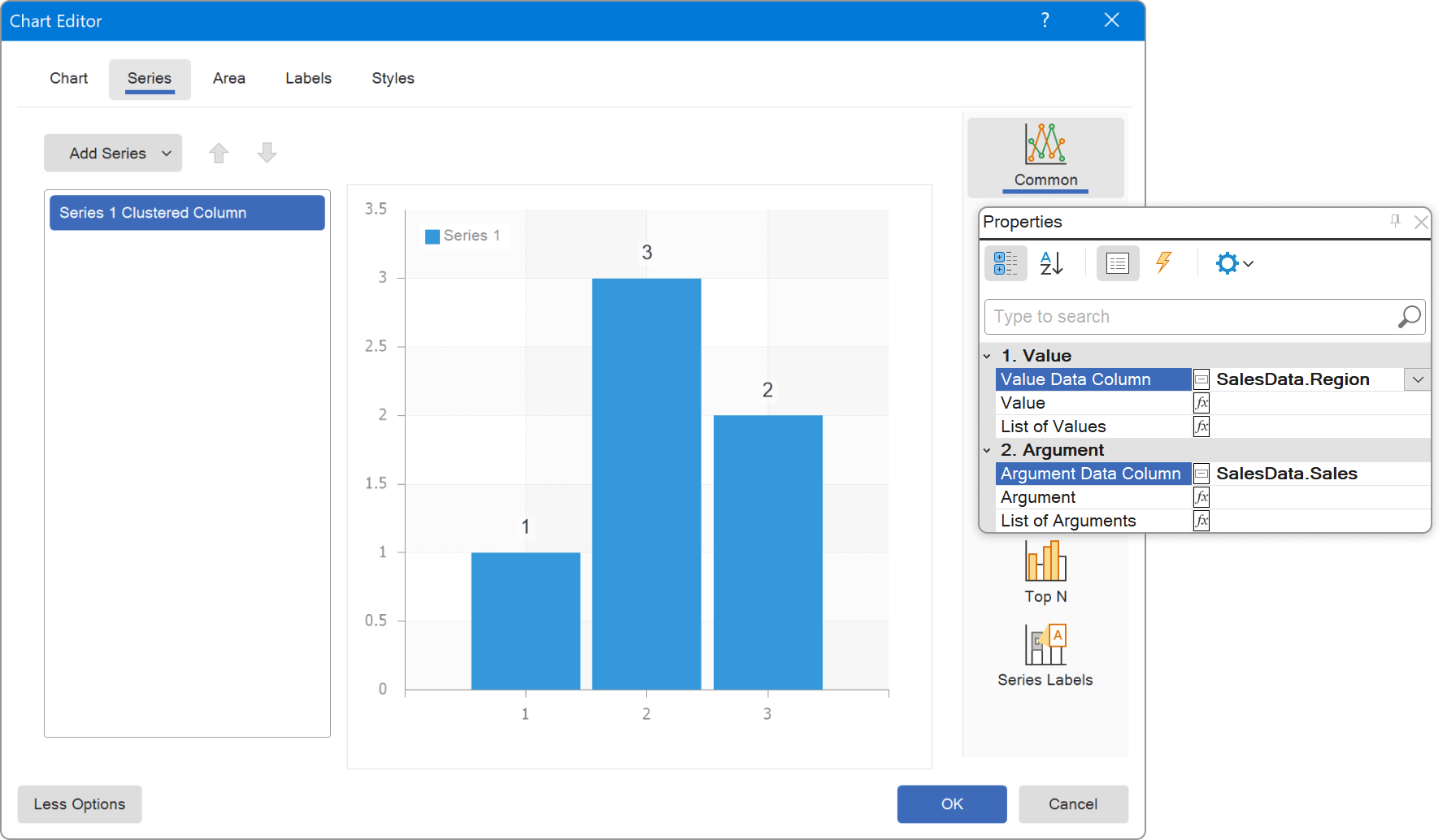 Specify data