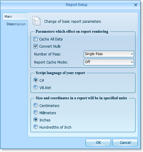 Reports and Page Setup Dialogs