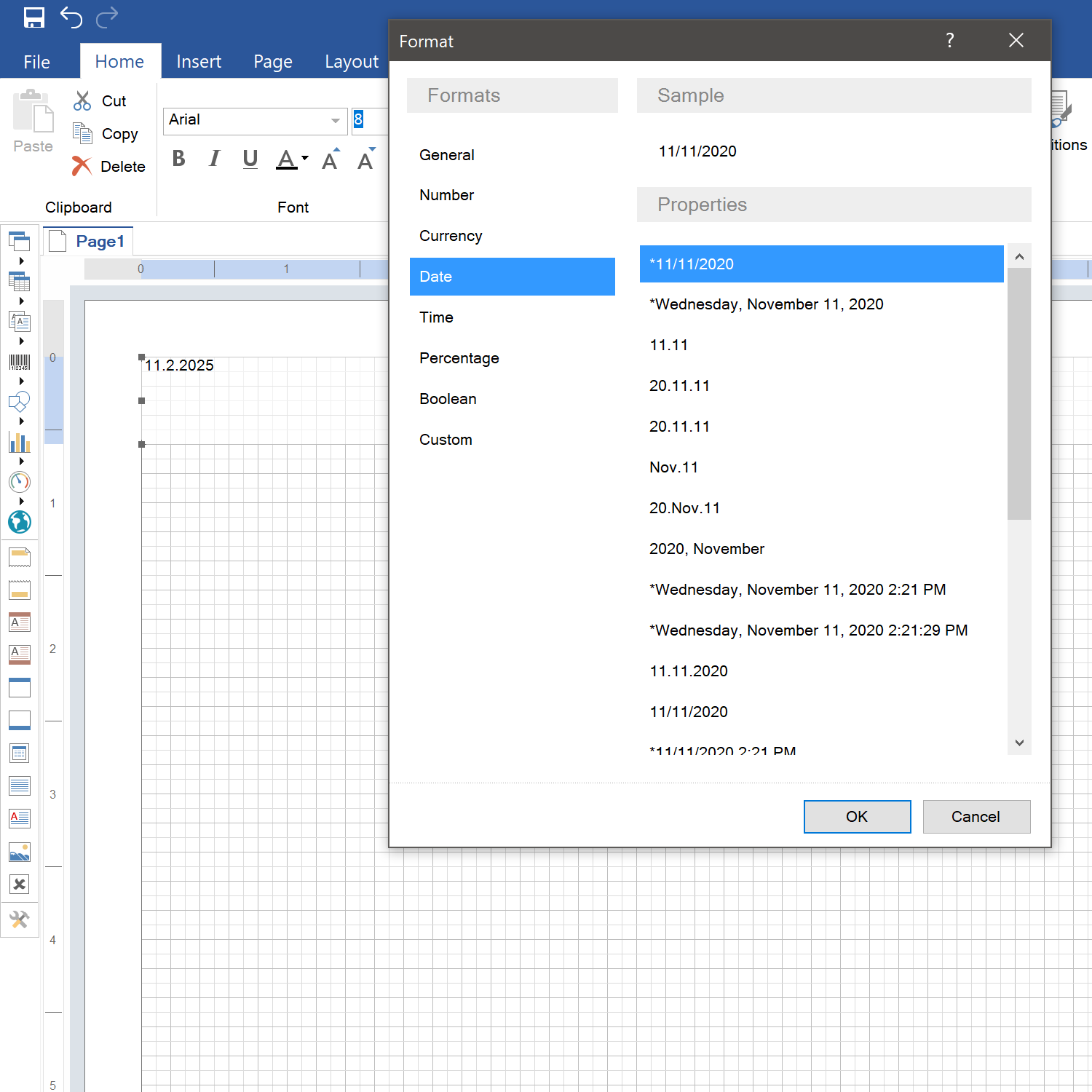 change date displayed on stimulsoft report for windows date