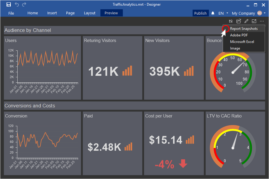 sum of column in button of report stimulsoft report